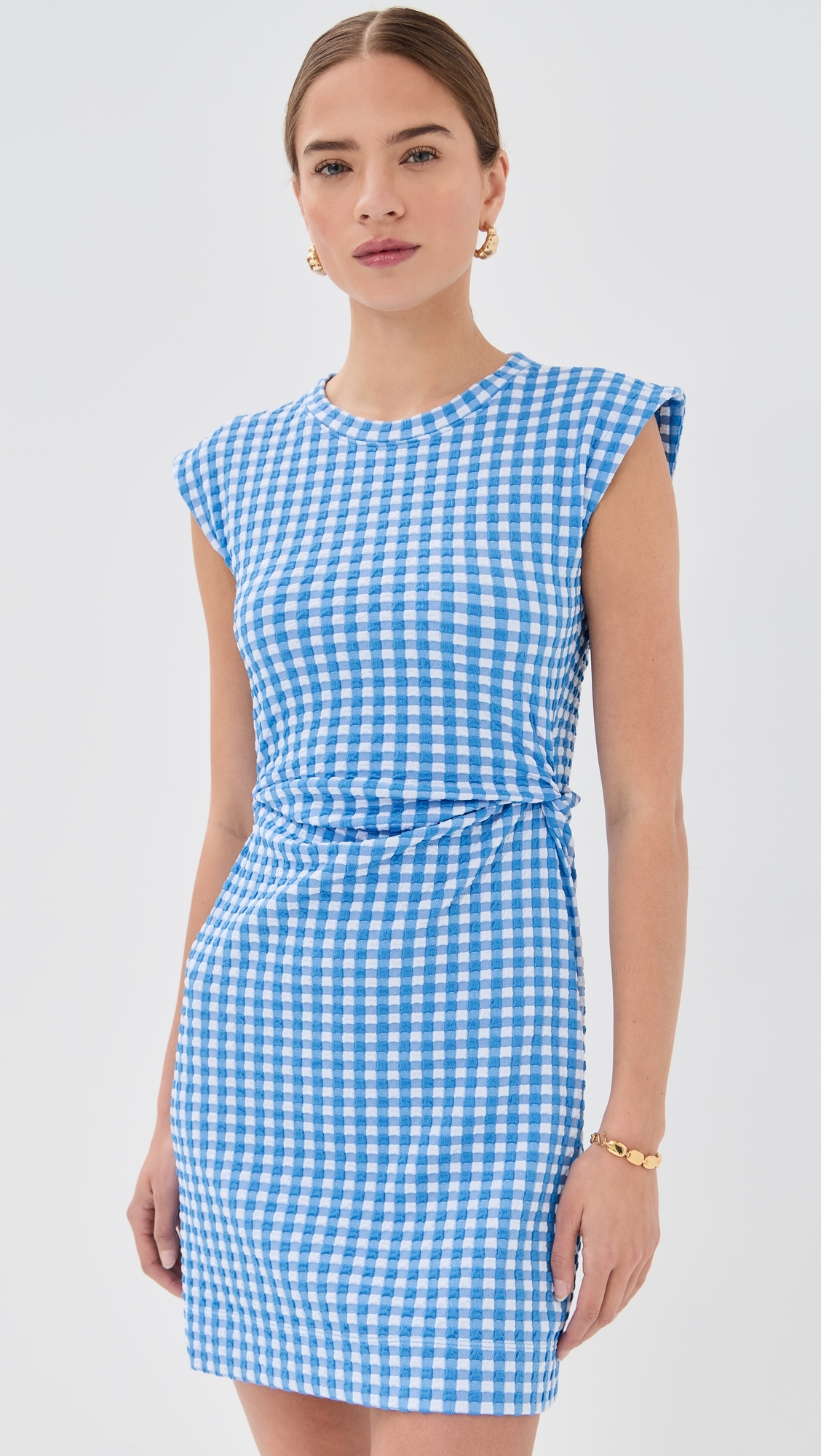 Short Sleeveless Aurora Dress Vista Blue/White