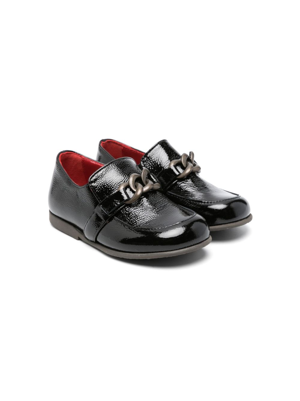 Alessio chain leather loafers - Black