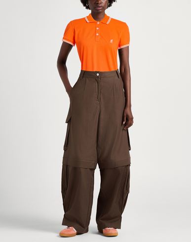 Woman Polo shirt Orange Size S Cotton, Elastane