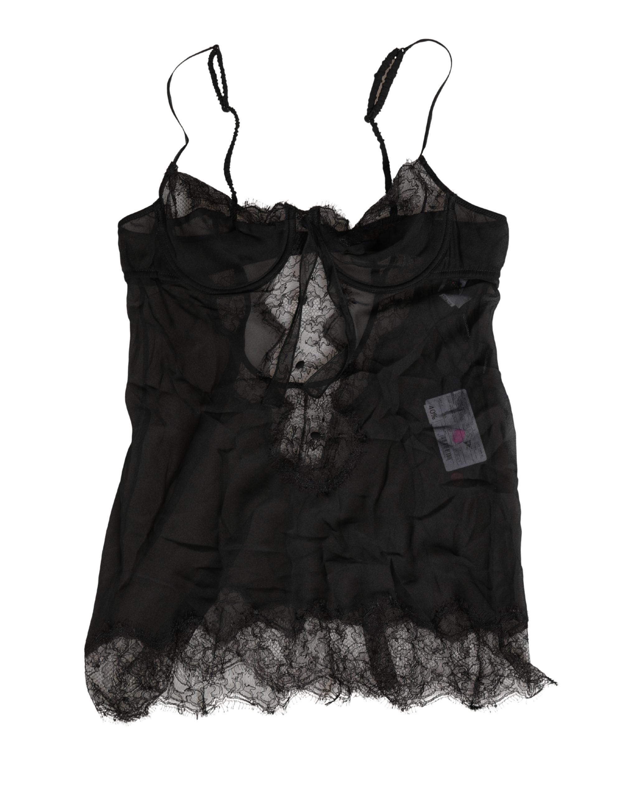 Silk Lace Chemise — Black