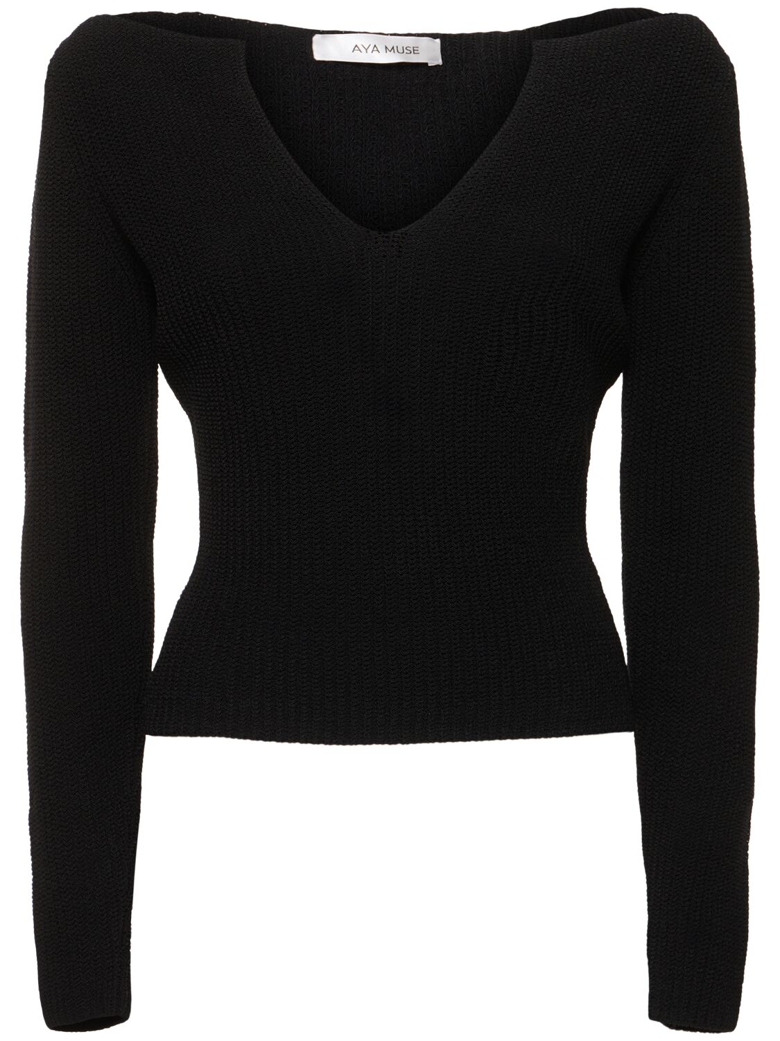 Caeli Cotton Knit V-neck Sweater