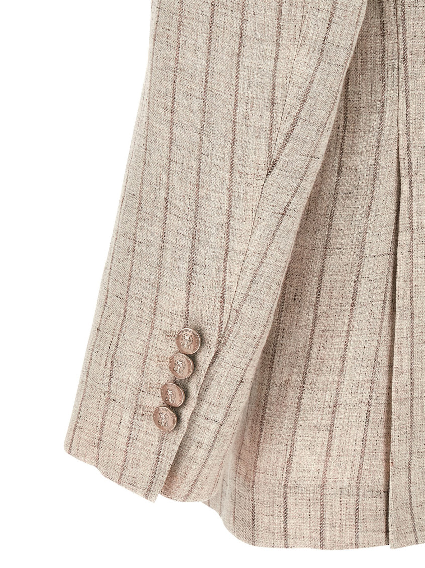 Brunello Cucinelli - pinstripe twill blazer double breasted design