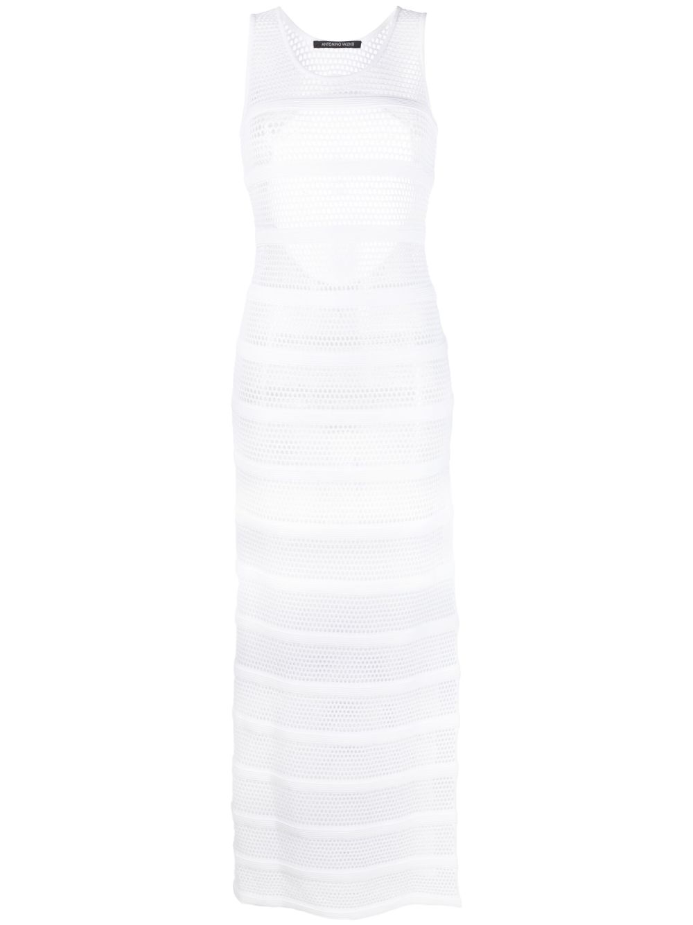 Sheer mesh maxi dress - White