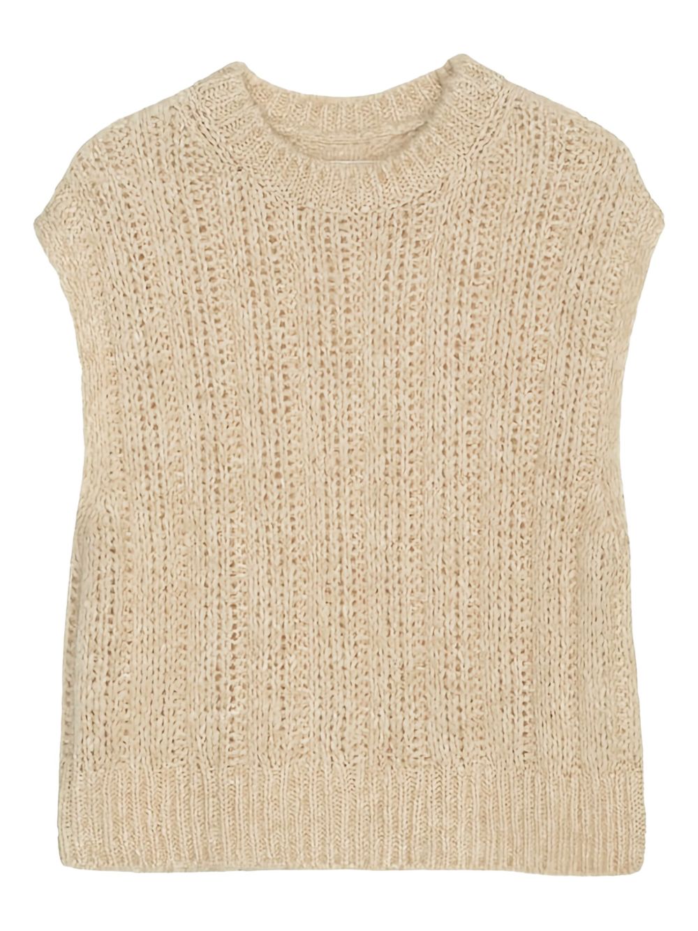 Ribbed sleeveless sweater - Neutrals