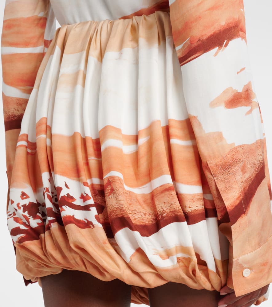 Printed draped miniskirt