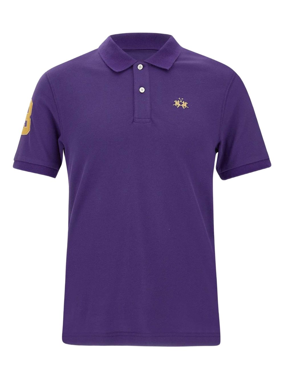 Logo-embroidered polo shirt - Purple