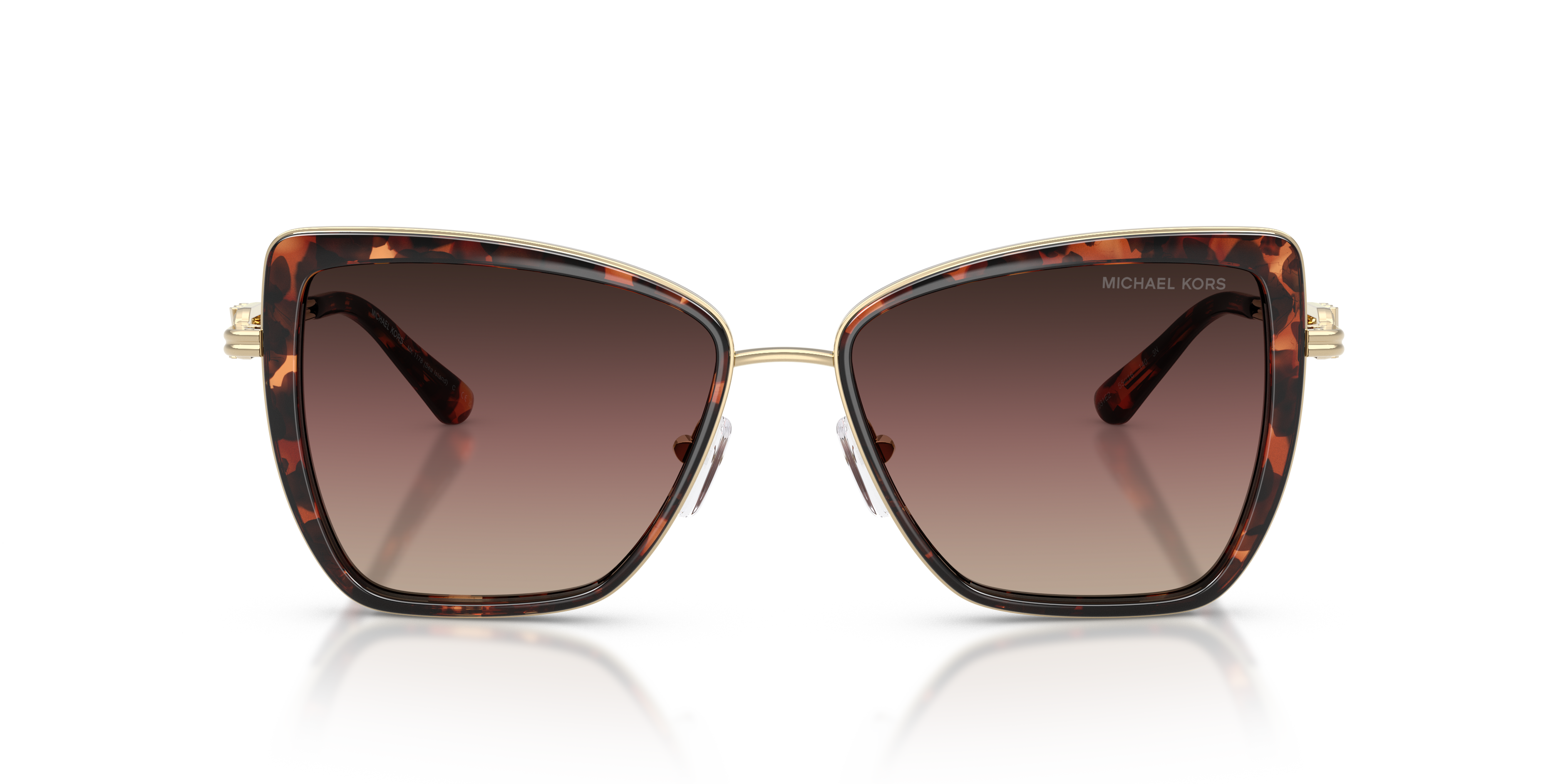 Michael Kors Vrouw Michael Kors MK1178 SEA ISLAND 4031E2 Zonnebrillen Metaal Schildpad Bruin Vlinder Normaal Genuanceerd