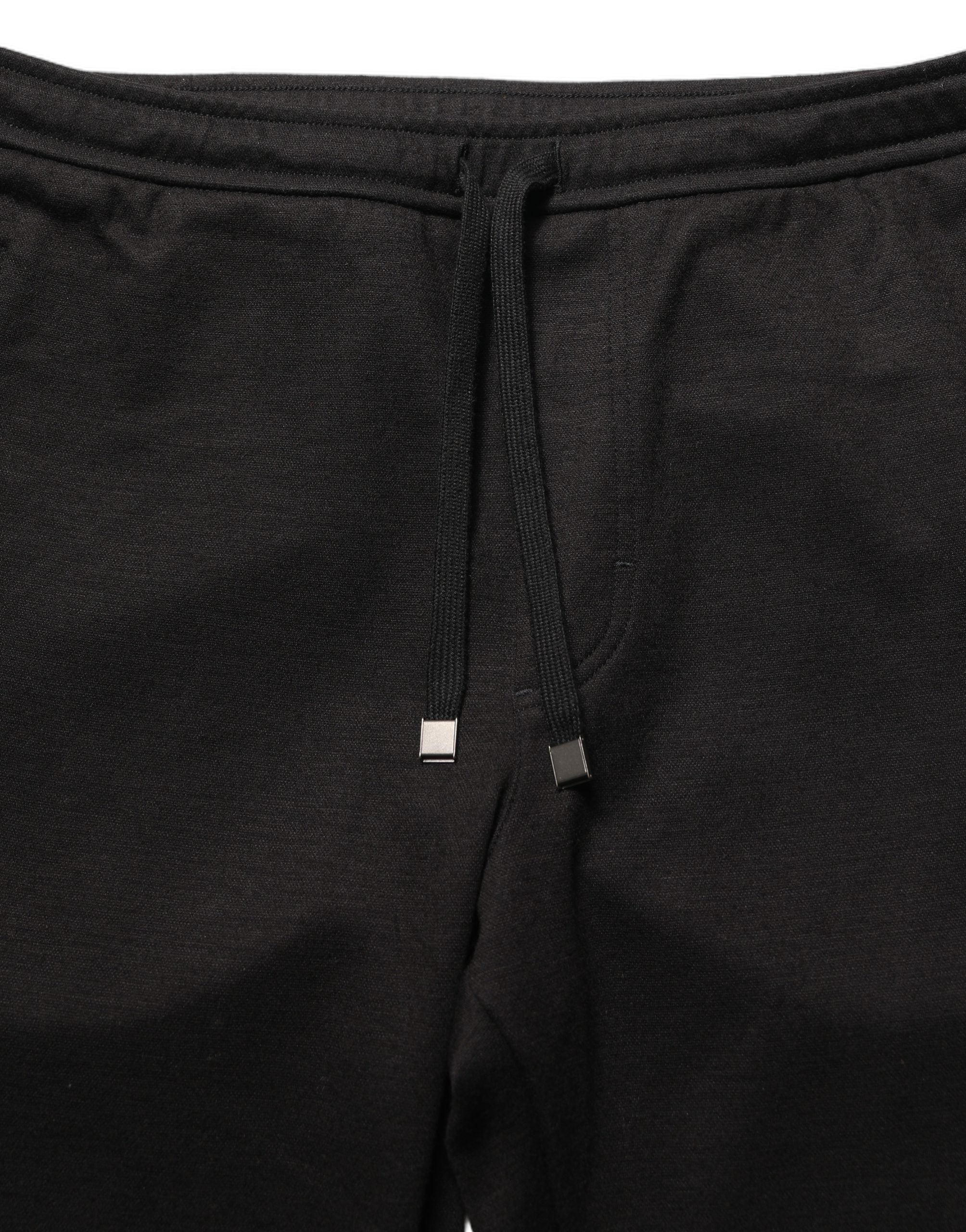 Virgin Wool Blend Joggers — Black