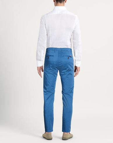 Man Pants Slate blue Size 32 Cotton, Elastane