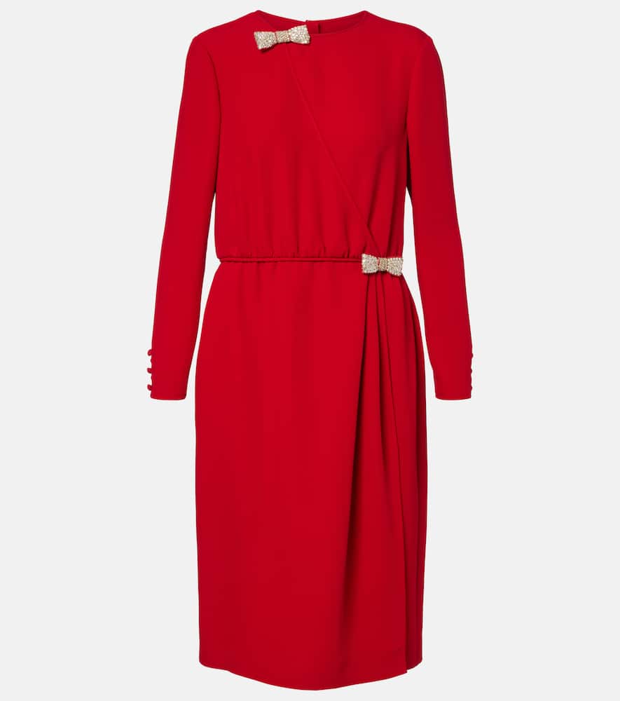 Embellished silk midi dress