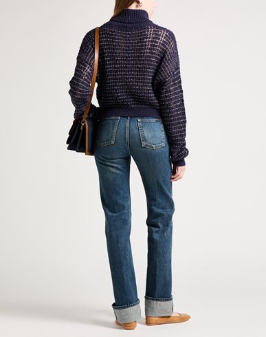 Alysi Woman Turtleneck Midnight blue Size L Alpaca wool, Merino Wool, Polyamide, Viscose, Metallic fiber