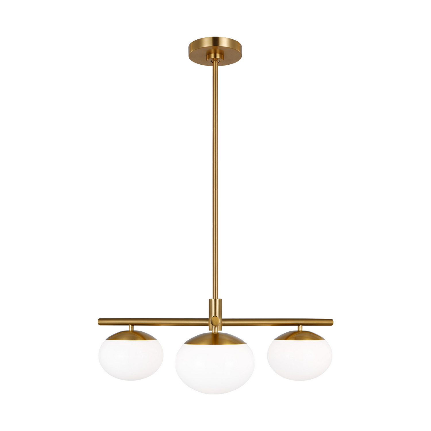 Visual Comfort Studio Lune 3-Light Ceiling Light in Burnished Brass by Ellen Degenere