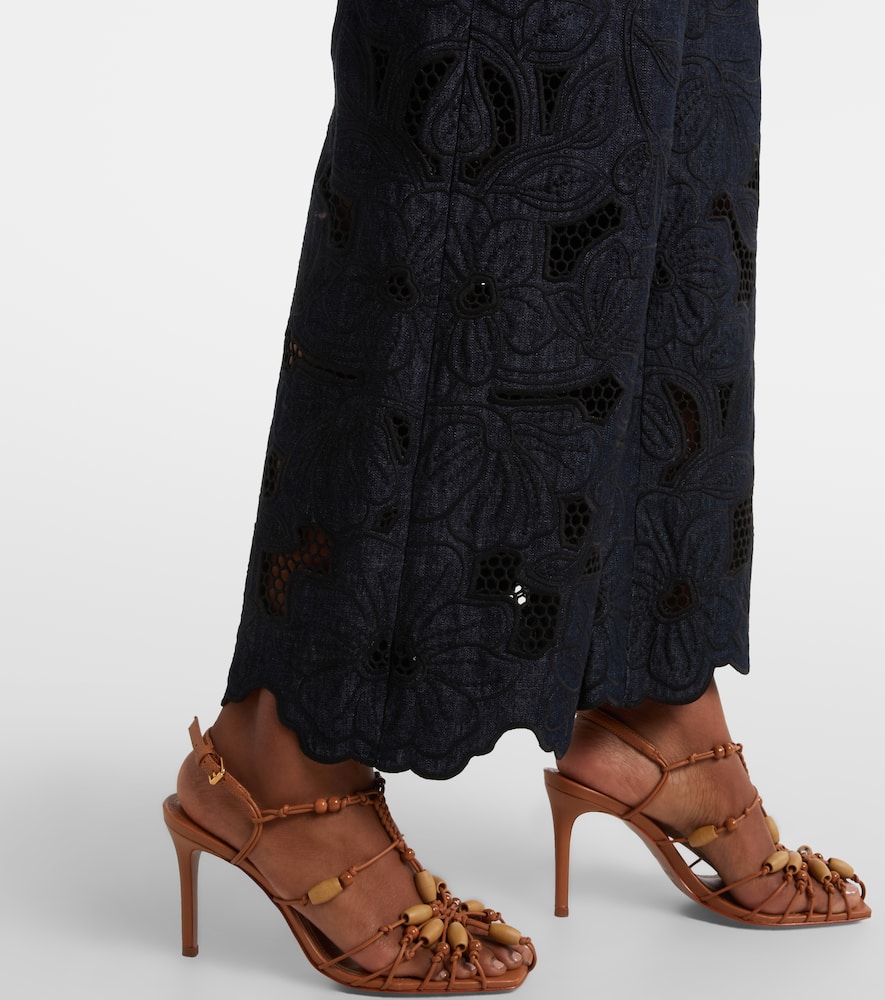 Osborne cotton chambray wide-leg pants