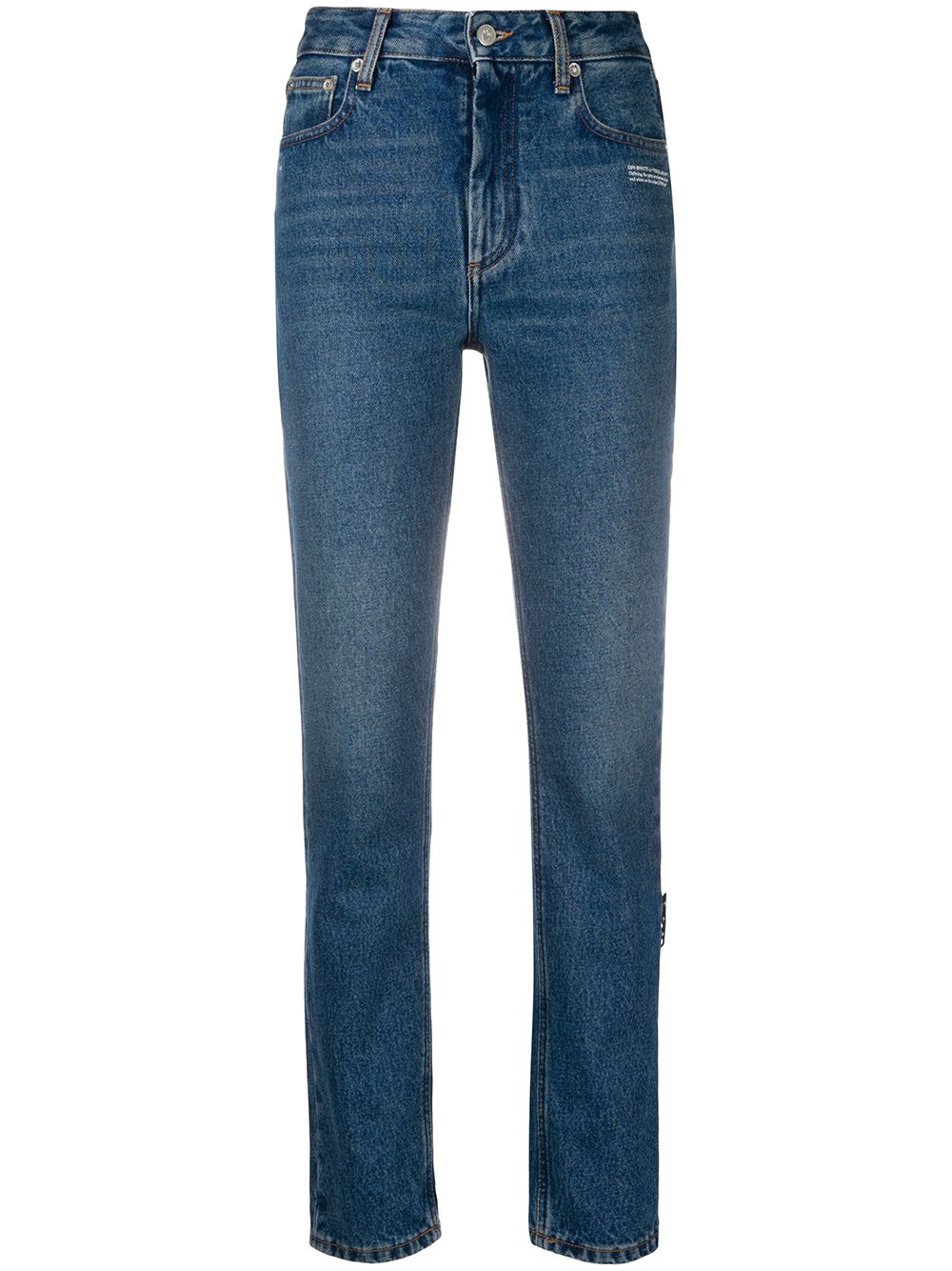 Logo-embroidered straight-leg jeans - Blue