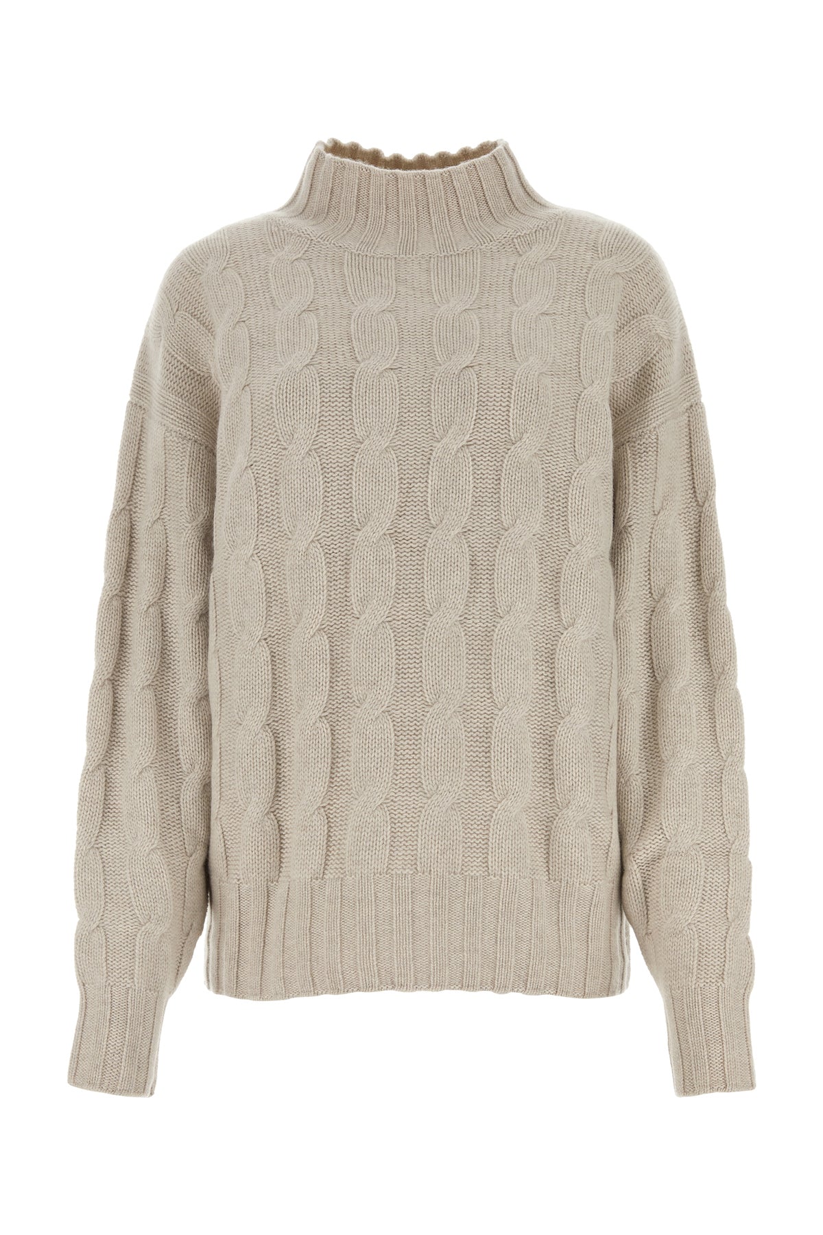LE KASHA Melange sand cashmere sweater