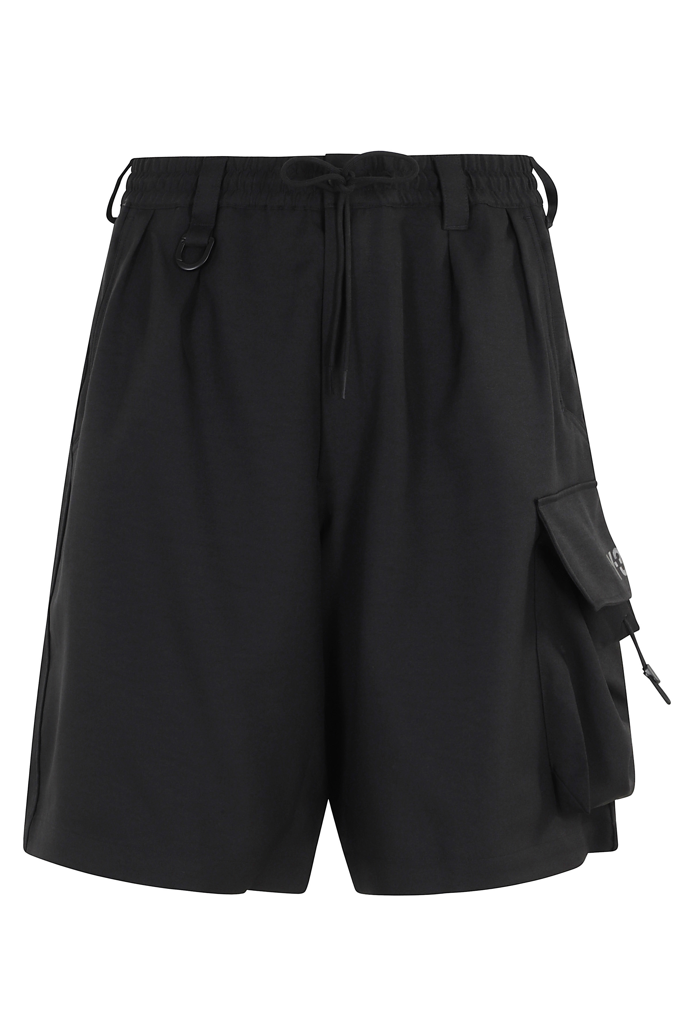 Cargo Shorts Black Poliestere - Men