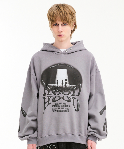 Alien Artwork Hood Gray