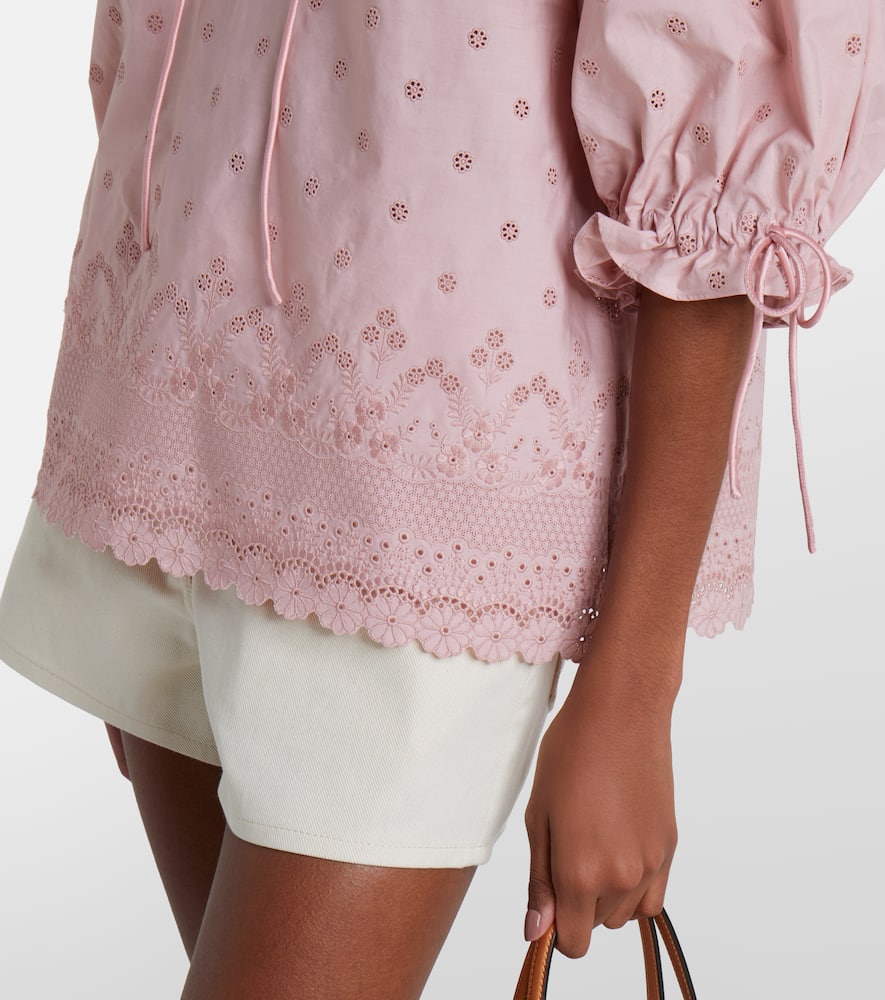 Broderie anglaise cotton blouse
