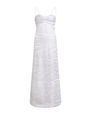 Woman Maxi dress Light grey Size 4 Viscose, Metal