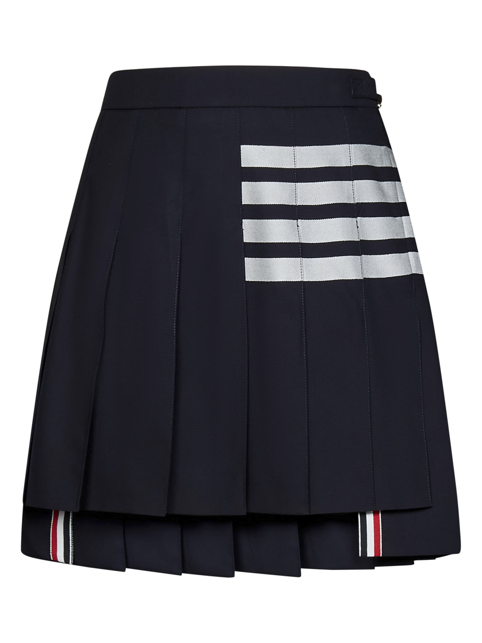 4-Bar pleated miniskirt