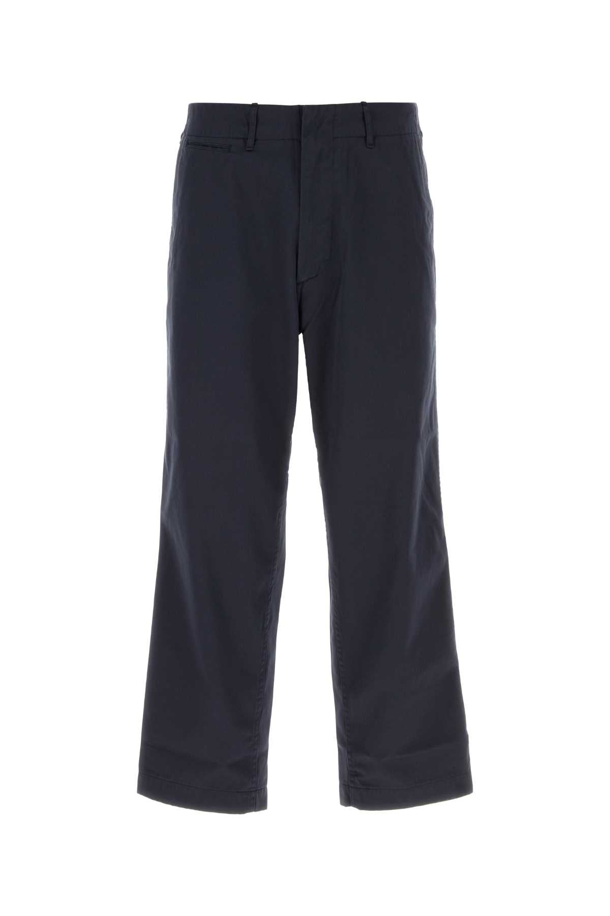 Wide Chino Trousers — Navy