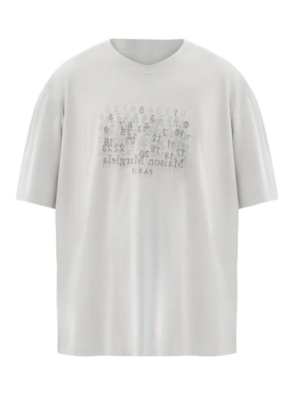 T-Shirt In Grey Cotton With Print