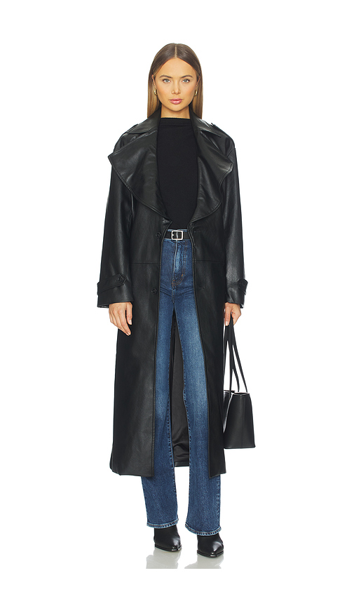 Bardot Reilia Vegan Leather Coat in Black. S/M also in