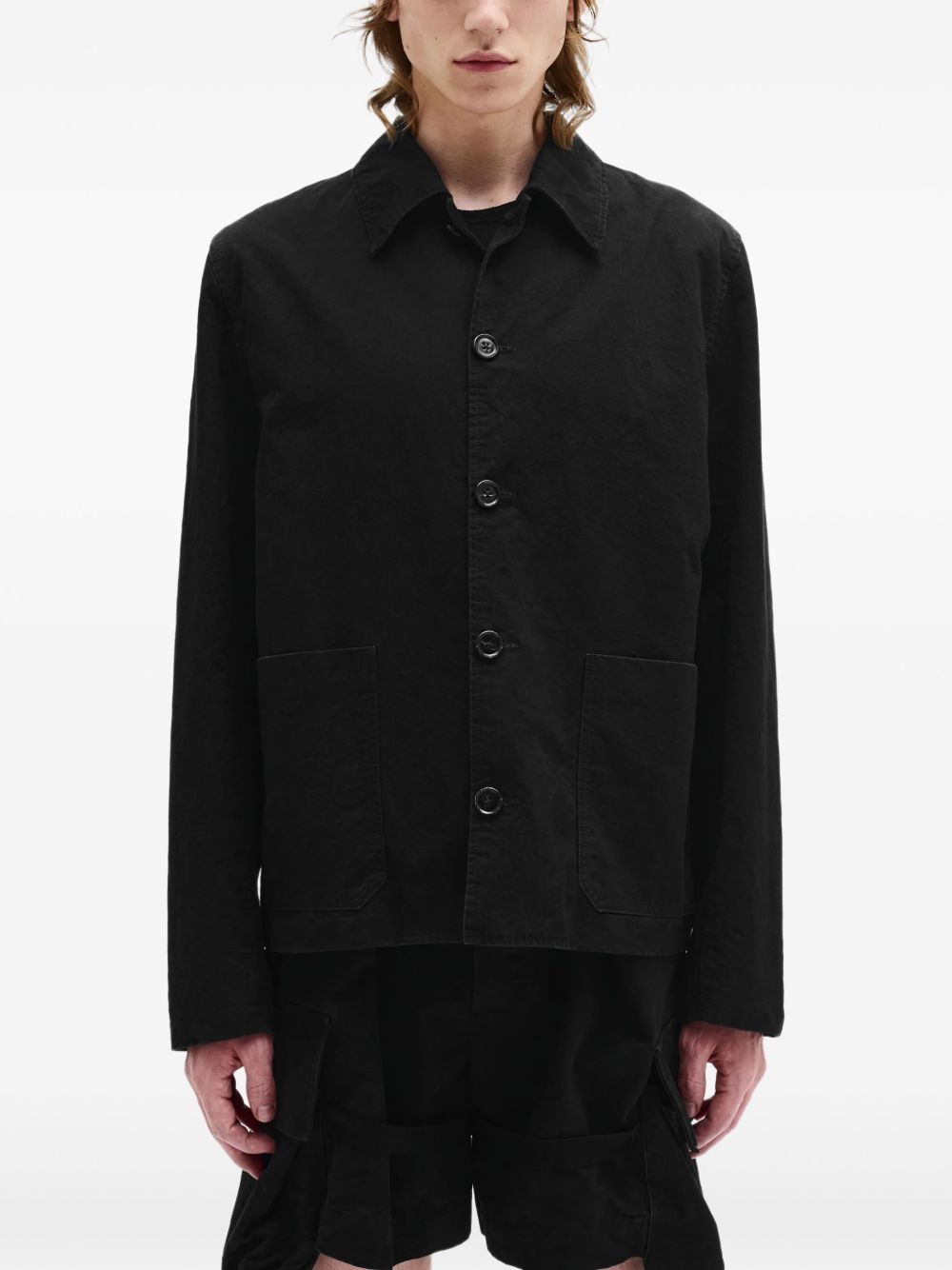 Ann Demeulemeester cotton shirt jacket - Black