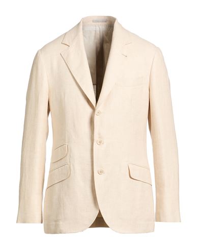 Man Blazer Ivory Size 36 Linen, Wool, Silk