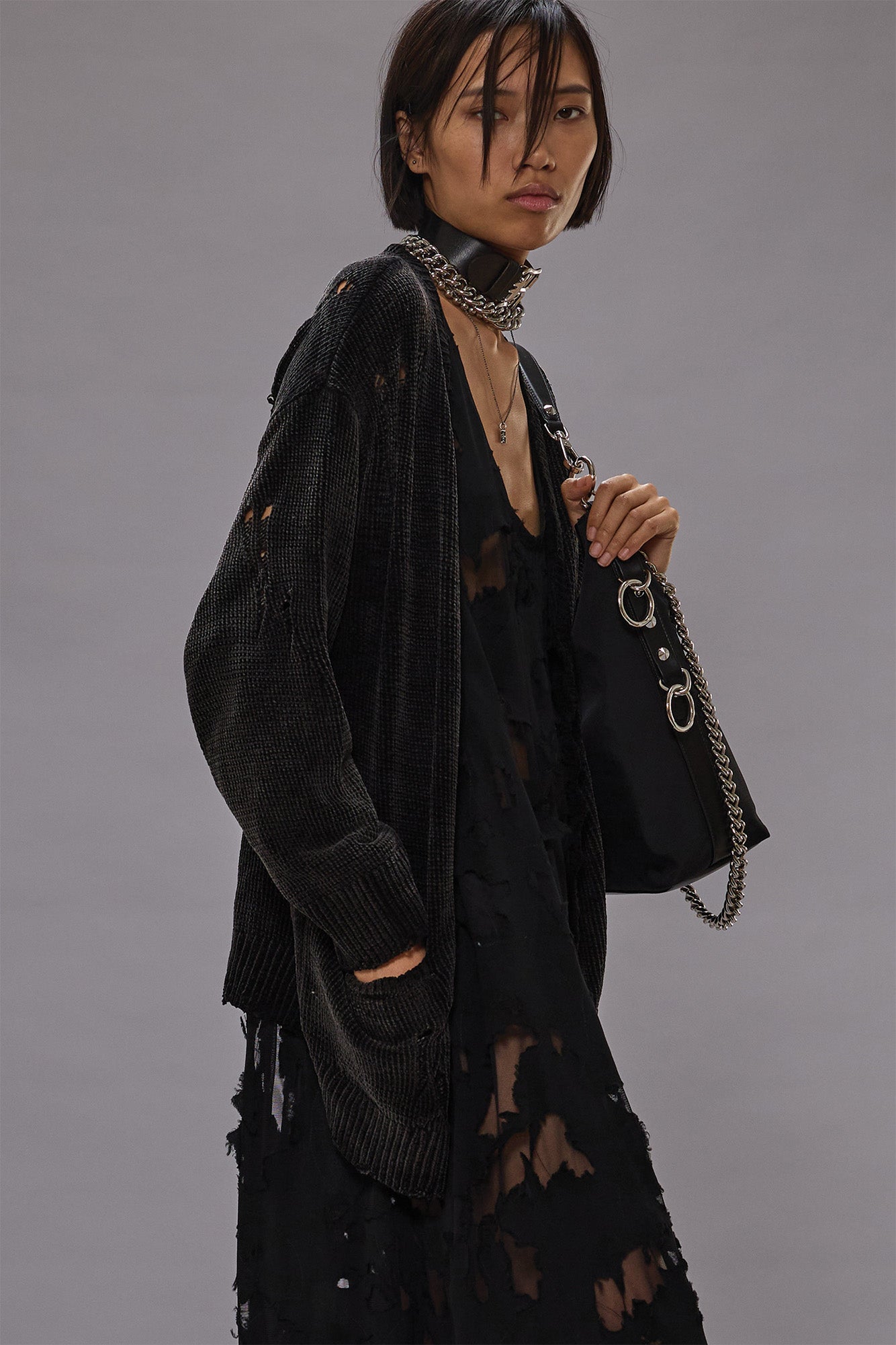 R13 Boyfriend Cardigan - Black