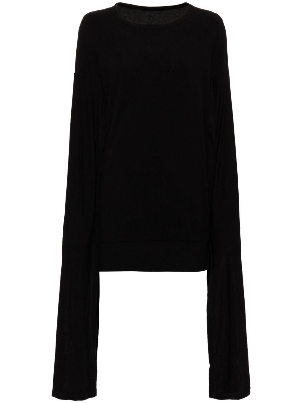 Layered hanging sleeves top - Black