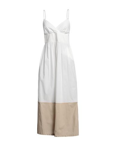 Woman Midi dress White Size 2 Cotton, Elastane