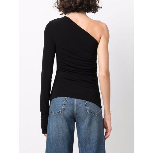 One-shoulder long-sleeve top