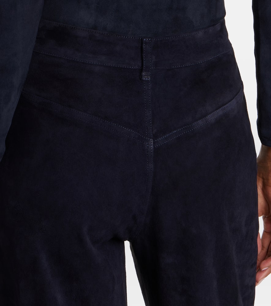 Mytheo high-rise suede wide-leg pants