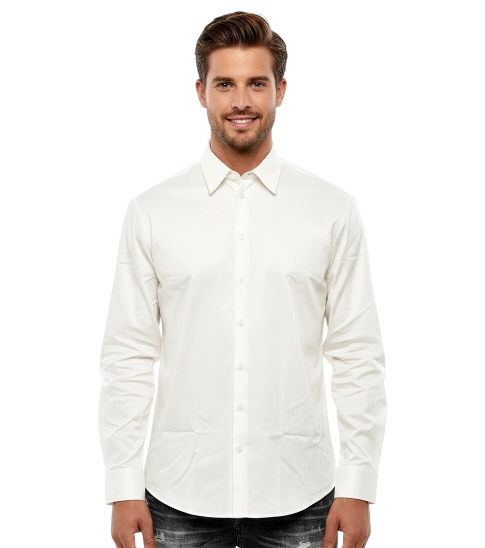 White Regular Solid Shirt