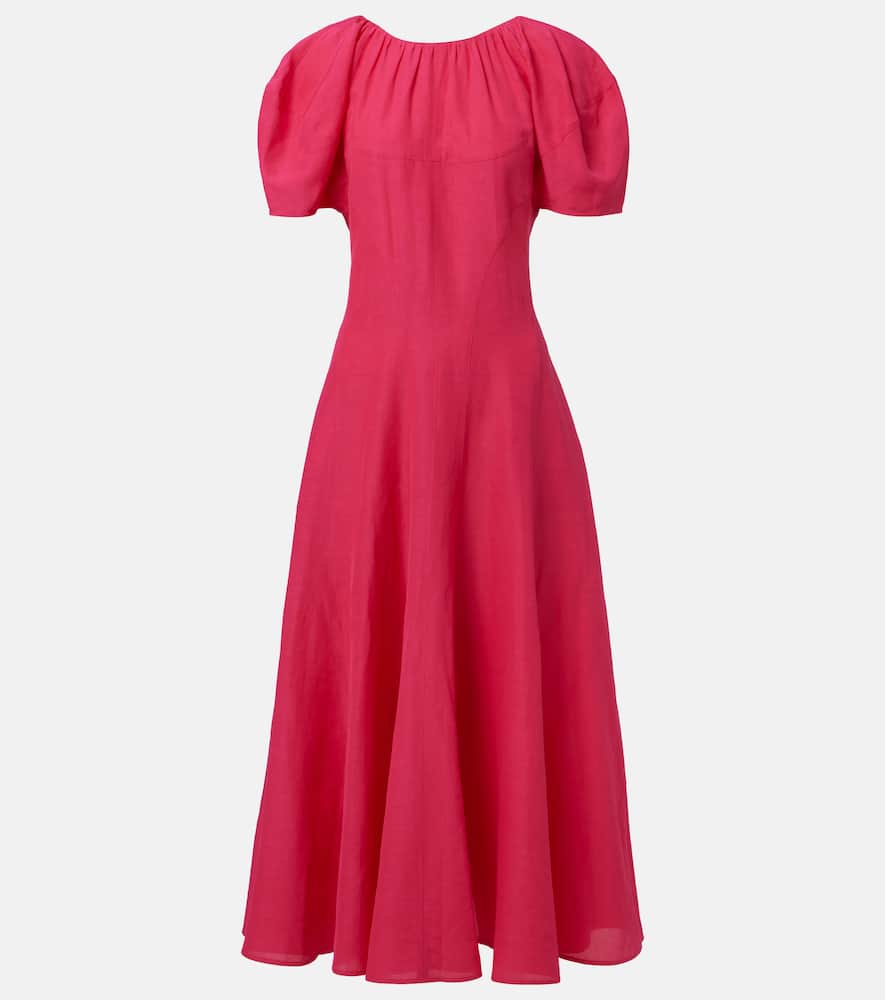Balloon-sleeve maxi dress