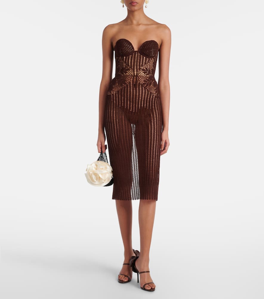 Crochet cotton bustier dress