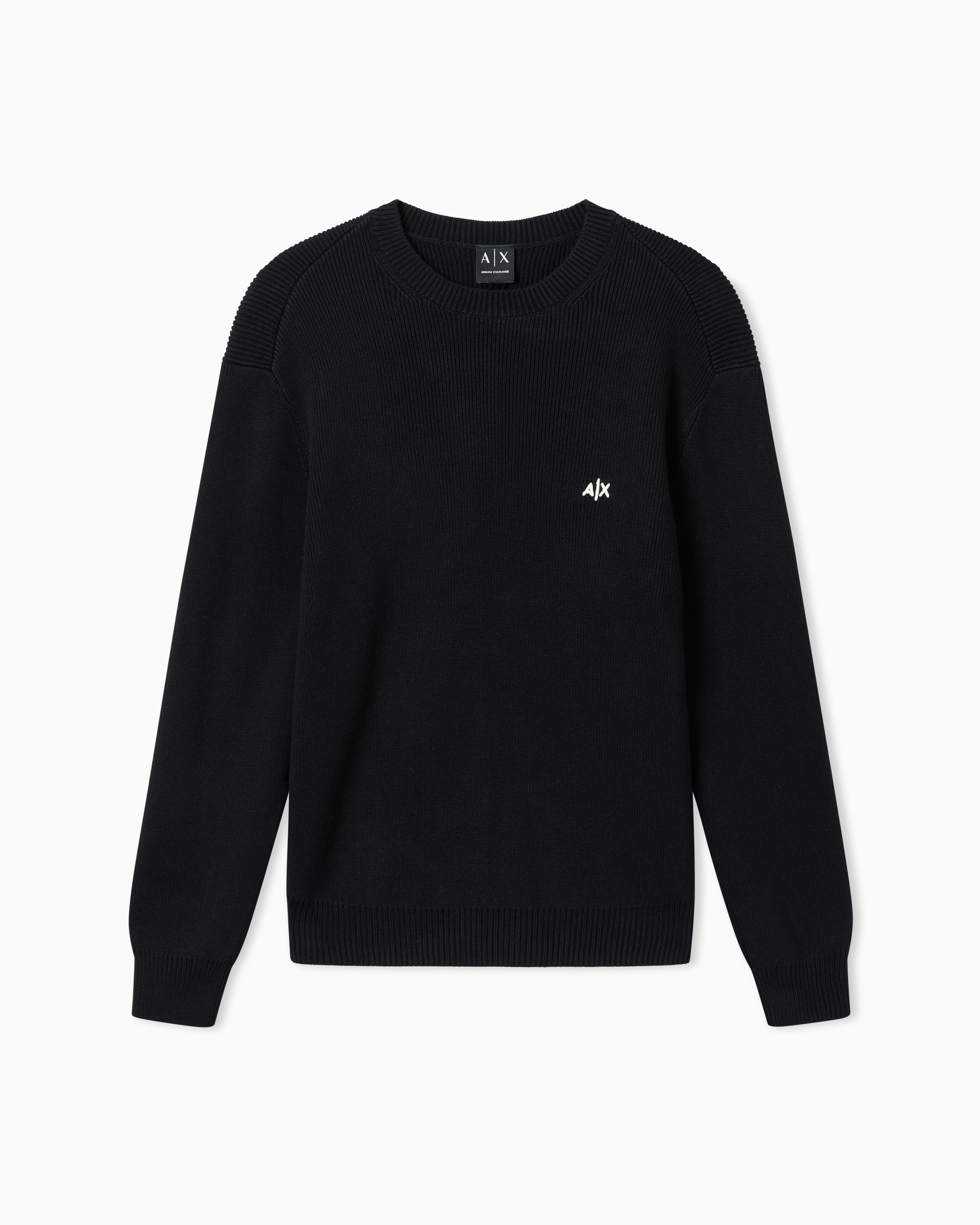 Crew neck sweater with embroidered logo