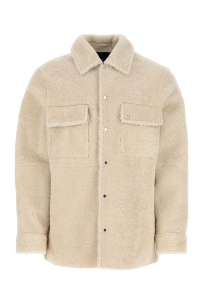 Amiri Logo Detailed Shearling Jacket