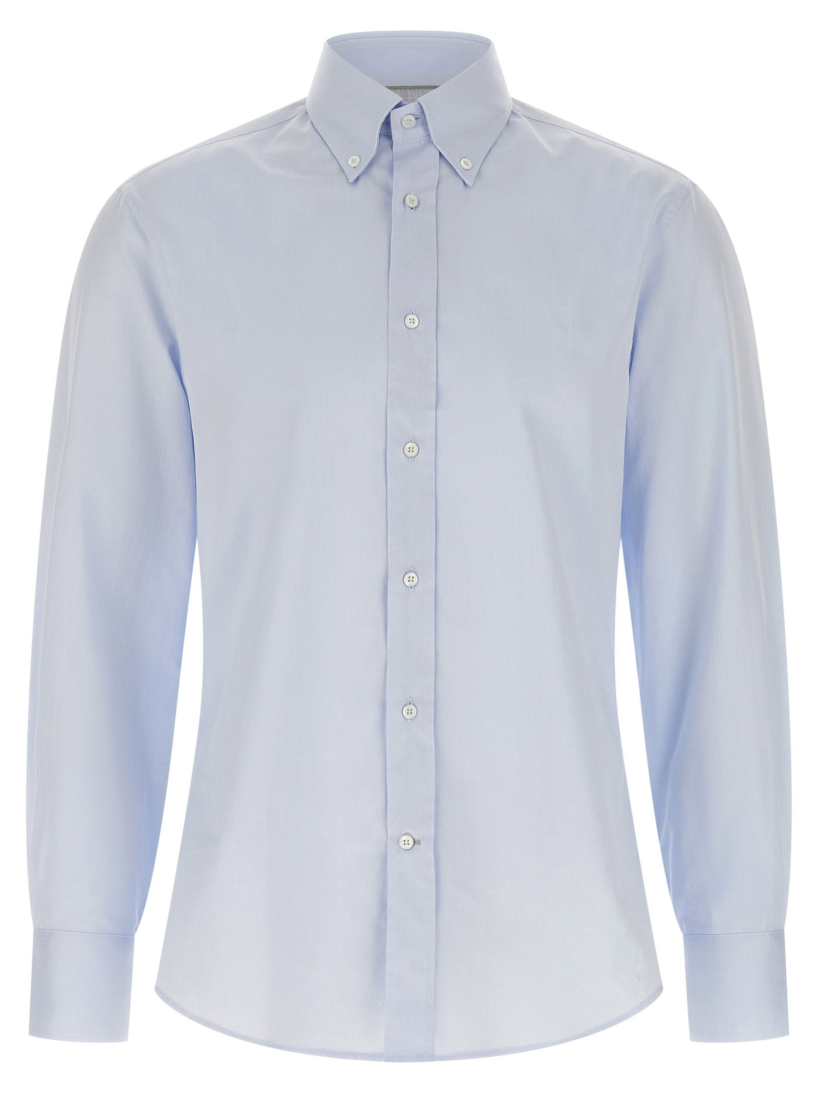 Cotton Button-Down Shirt — light blue