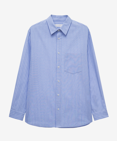100% Cotton 30s Sercarike Stripe Oversized Shirt
