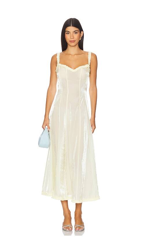 LPA Kate Midi Dress in Lemon. XS. Also in