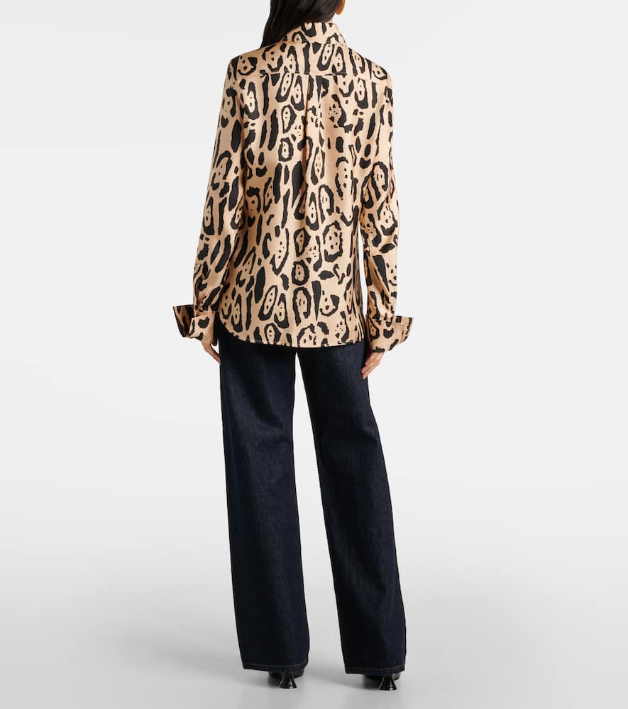 Armony leopard-print silk top