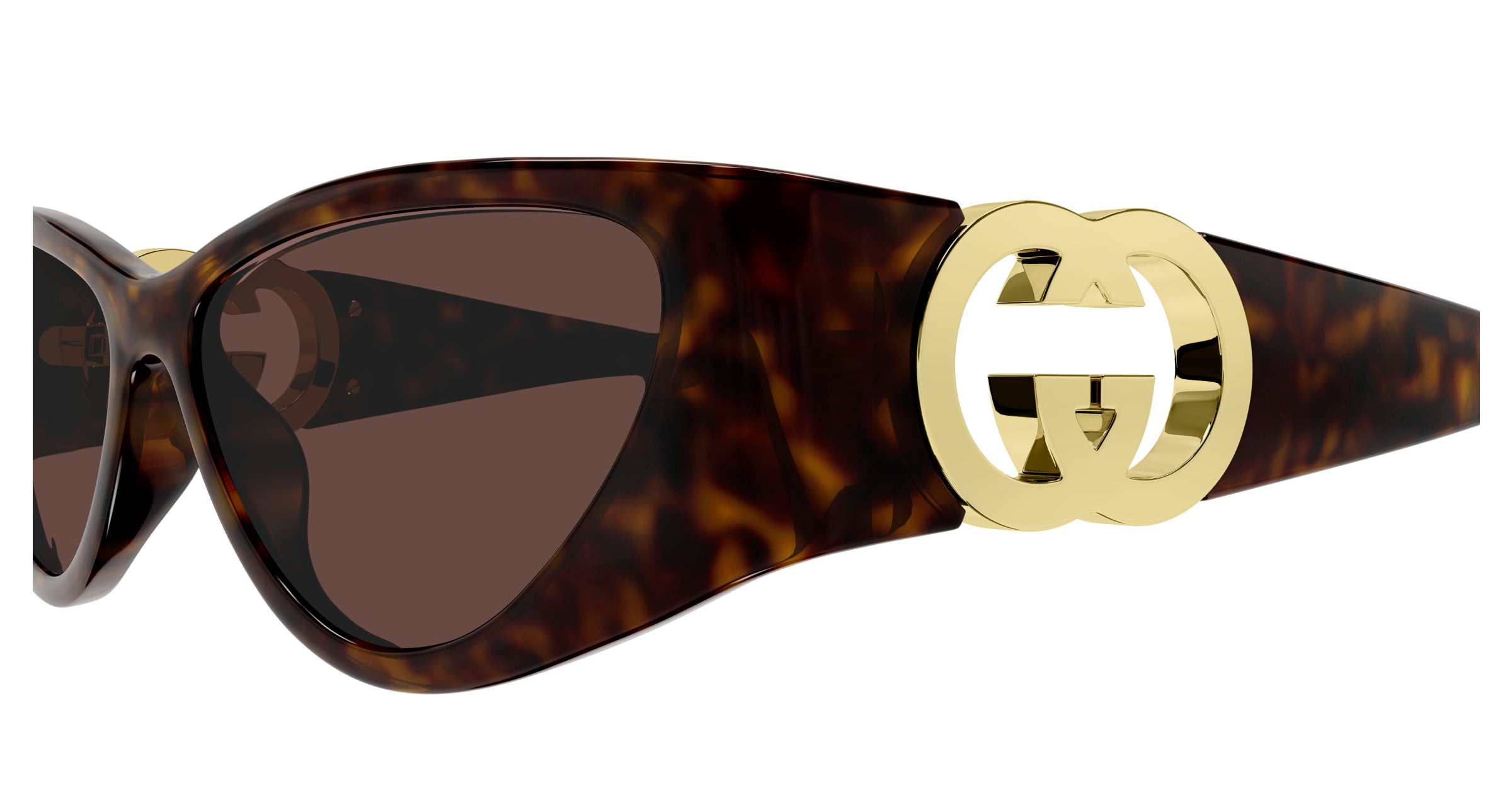 Gucci Woman Gucci GG1824S 002 Sunglasses Injected Havana Brown Cat Eye
