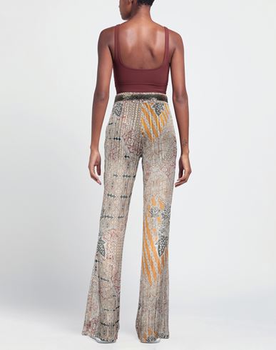 Woman Pants Beige Size 8 Polyester, Metallic Polyester