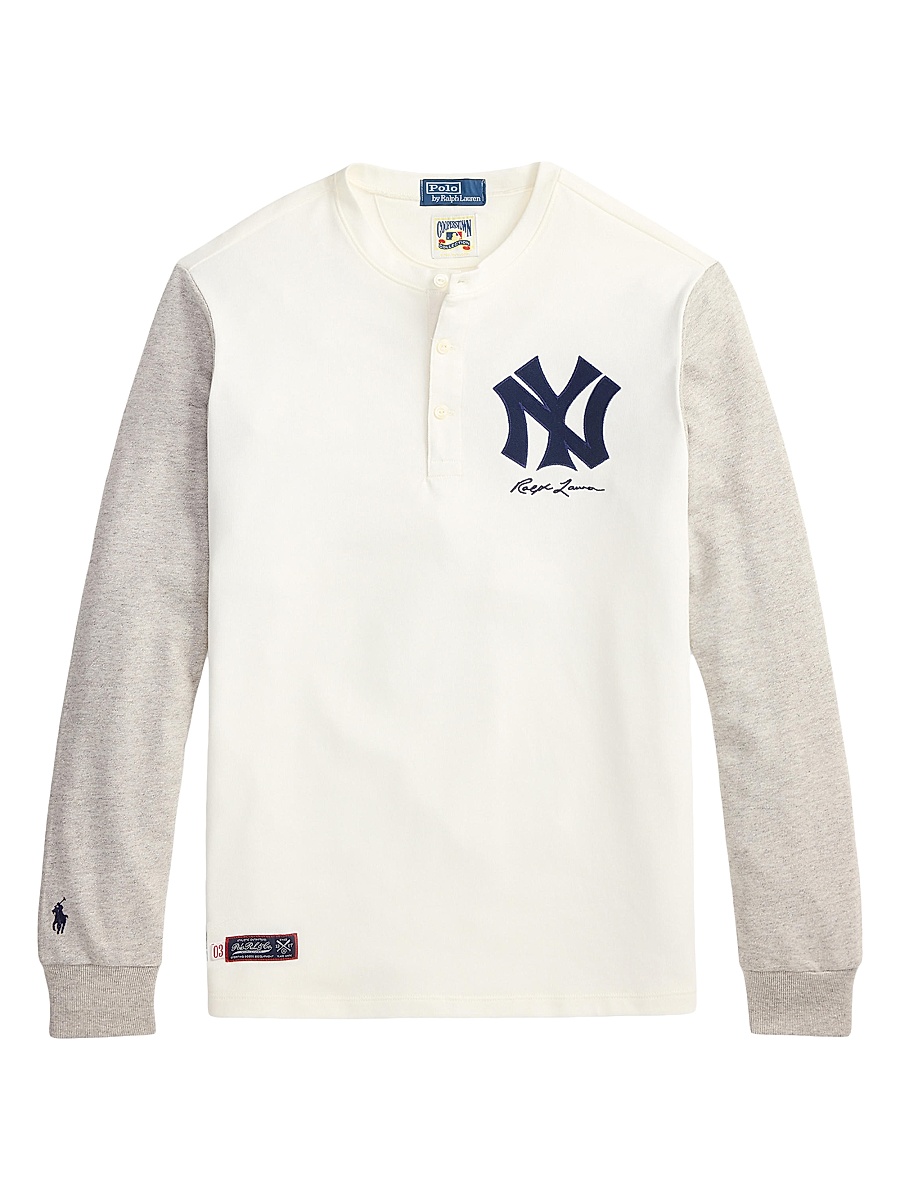 Men's New York Yankees Henley - Deckwash White Brooklyn Heather