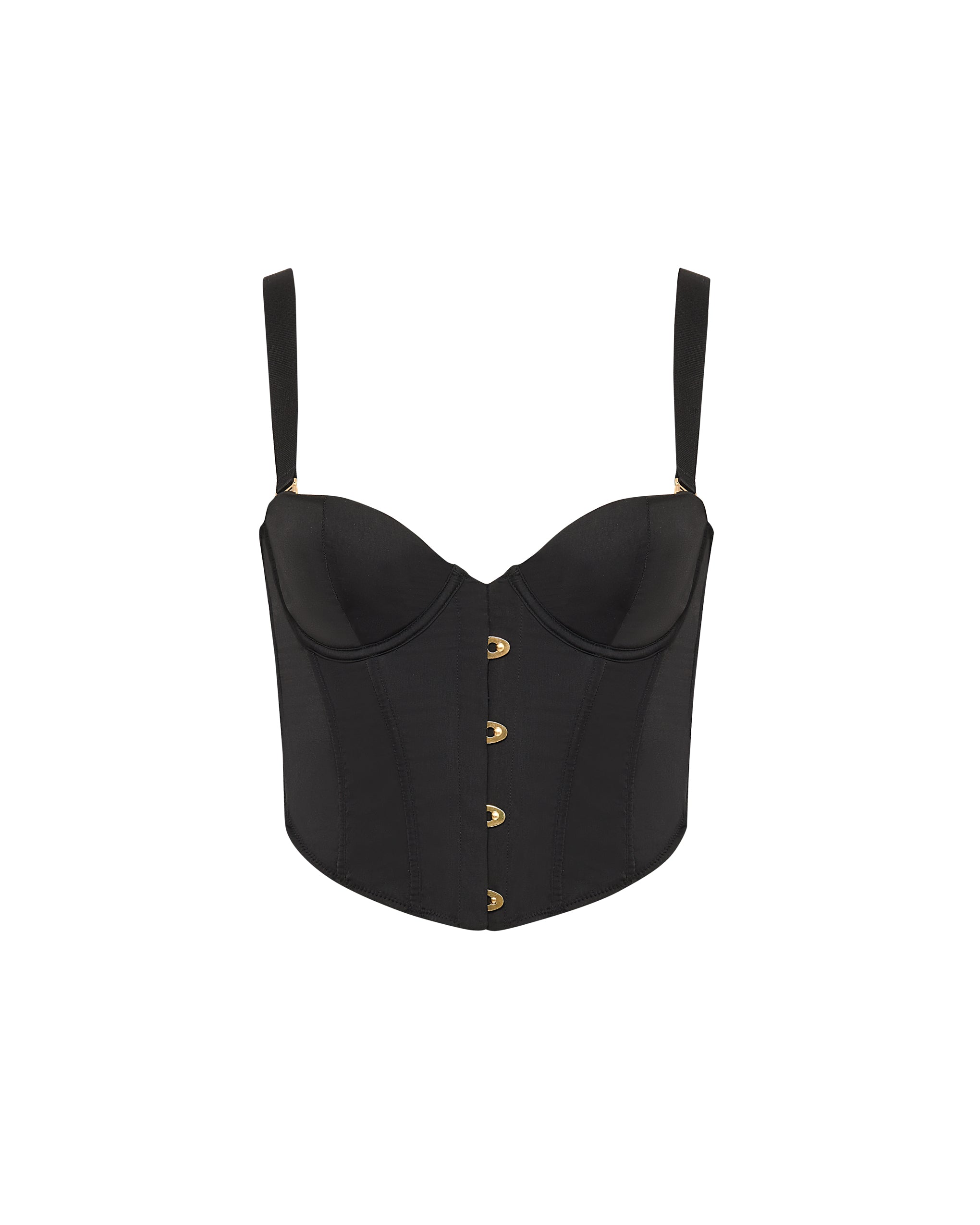 Bluebella Jean Luxury Satin Wired Corset Black