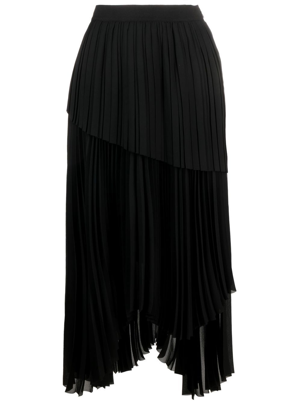 Chiffon pleated skirt - Black