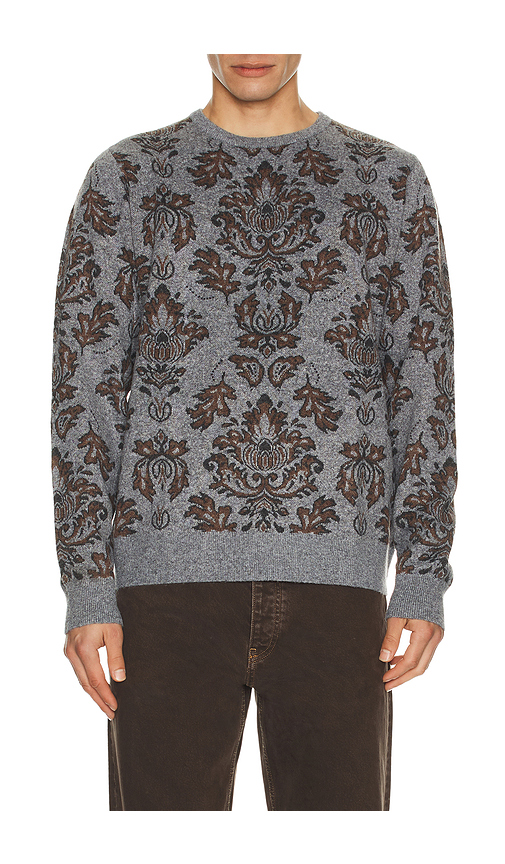 Rhythm Demask Knit Sweater in Grey. L. Also in S, M, XL/1X