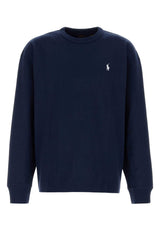 Logo-Embroidered Cotton Sweatshirt — Navy